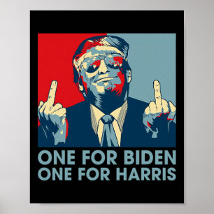 Poster Dedo Médio Biden Harris Fla Republicana Americana