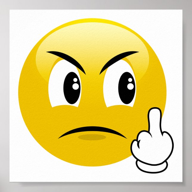 Póster Dedo Médio Emoji (Frente)