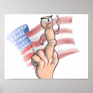Póster Dedo médio patriótico