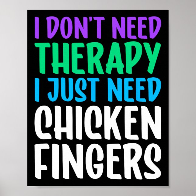 Poster Dedos de Frango Eu Amo Dedos de Frango Engraçado  (Frente)