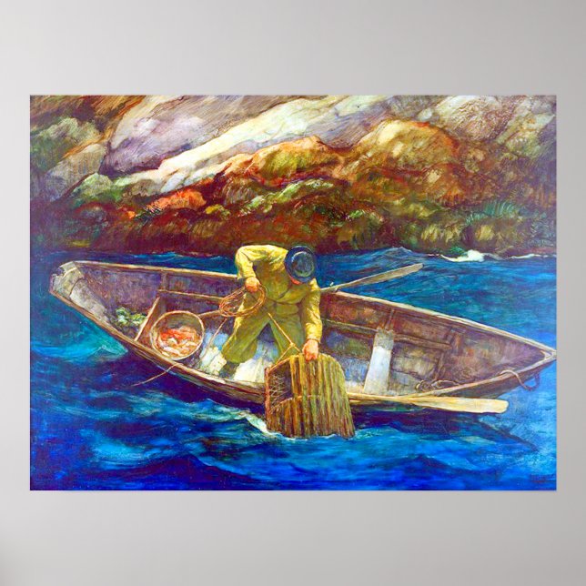 Poster Deep Cove Lobster Man N. C. Wyeth cerca de 1938 (Frente)