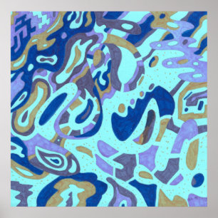 Poster "Deep is the Ocean" Original Abstrato