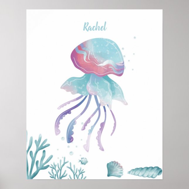 Poster Deep Jellyfish Love Personalizável (Frente)