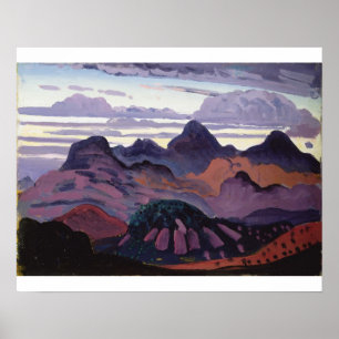 Póster Deep Twilight, Pyrenees, c.1912-13 (oil on panel)