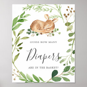 Poster Deer Chá de fraldas Sabe Quantas Fraldas