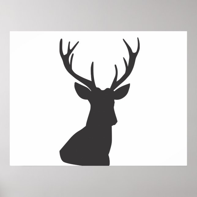 Poster Deer Deer Silhouette Animal Selvagem Postca (Frente)