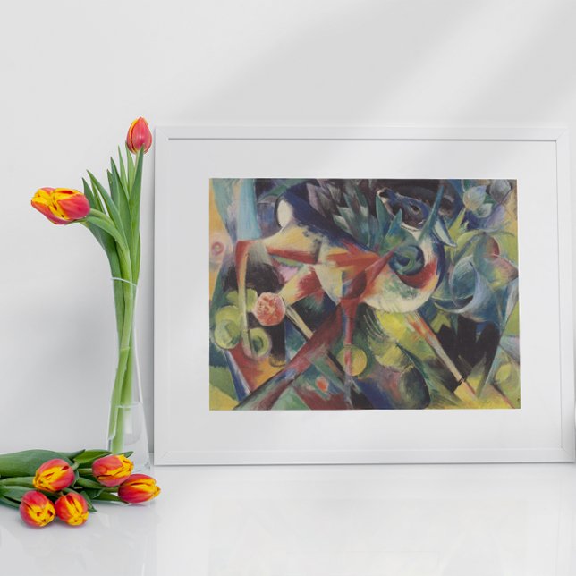 Poster Deer in a Flower Garden por Franz Marc, Vintage Ar (Criador carregado)