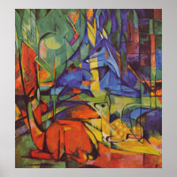 Deer in Forest por Franz Marc