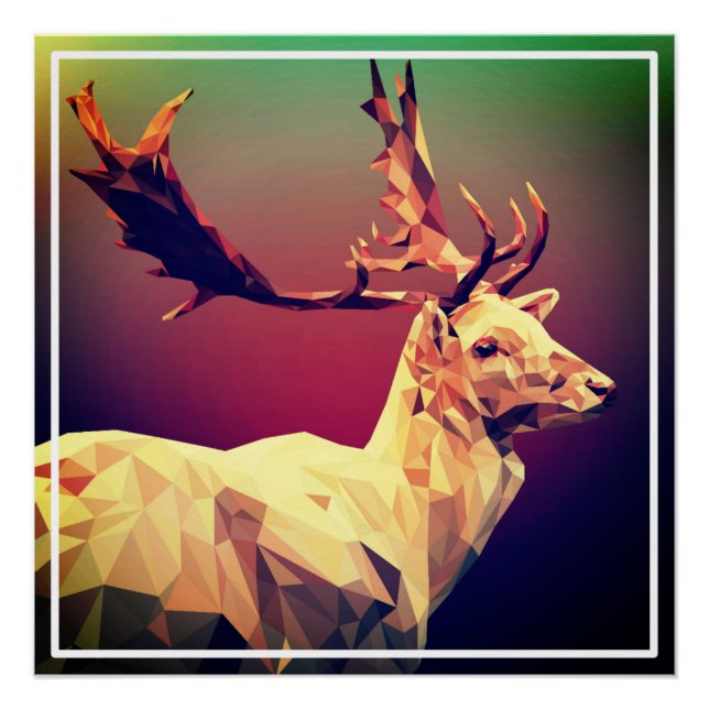 Póster Deer Polygon Design (Frente)