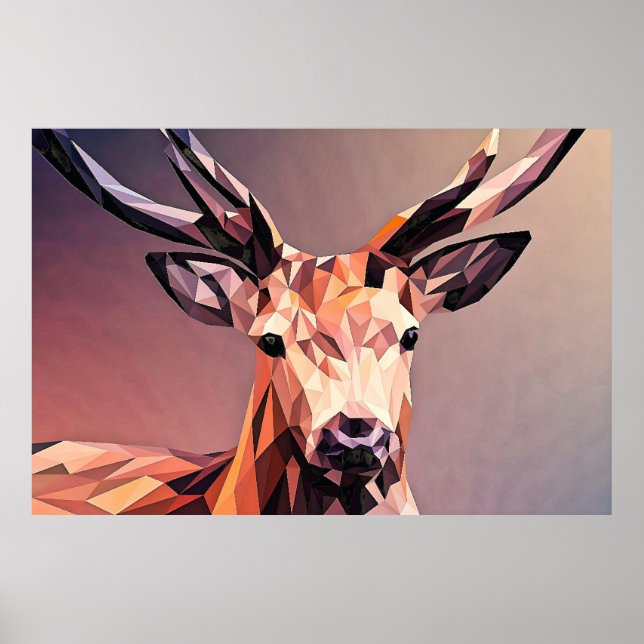 Poster Deer Small Poly Art Design (Frente)