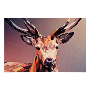 Póster Deer Small Poly Art Design