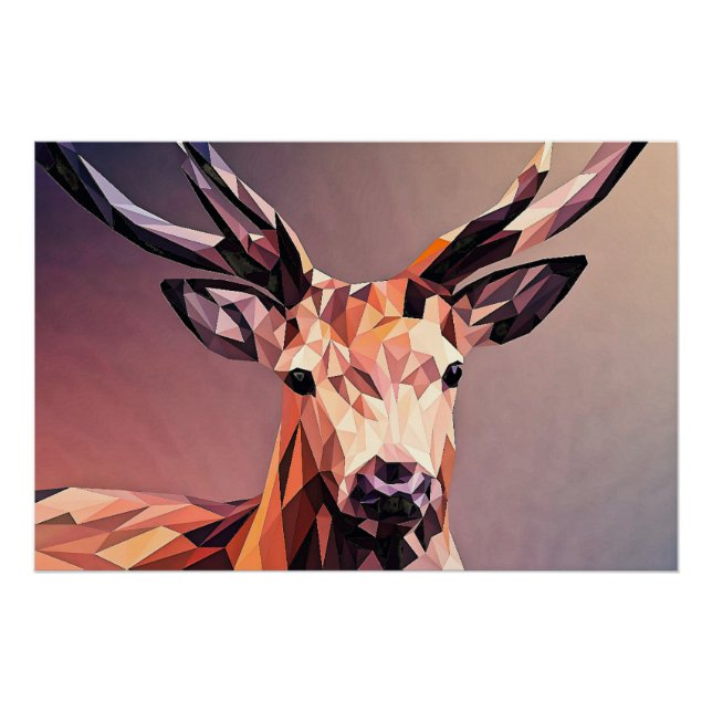 Póster Deer Small Poly Art Design (Frente)