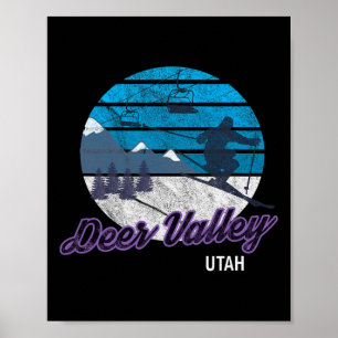 Poster Deer Valley Park City Utah Skining Usa Snowboard