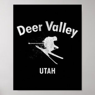 Poster Deer Valley Skiing Tee Utah Ski