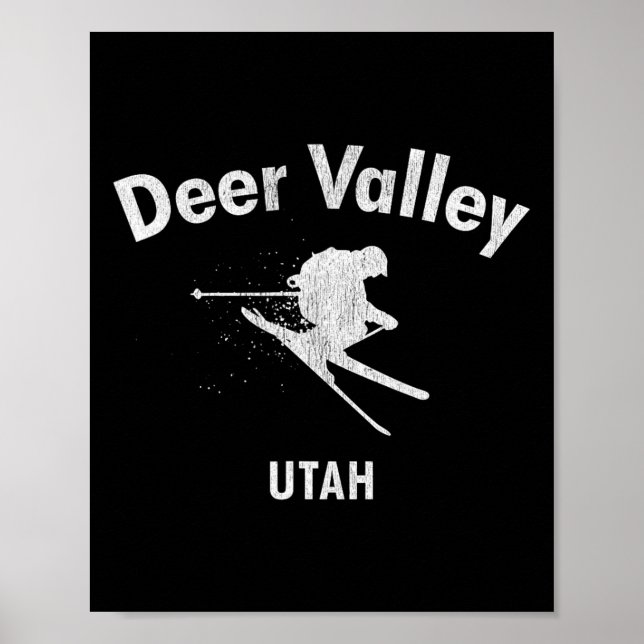 Poster Deer Valley Skiing Tee Utah Ski (Frente)