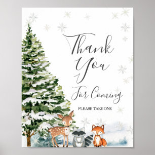 Poster Deer Winter ONEderland Obrigado por vir