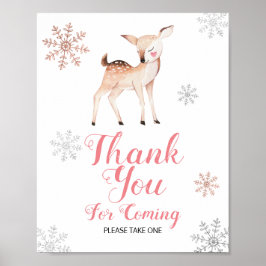 Poster Deer Winter ONEderland Obrigado por vir