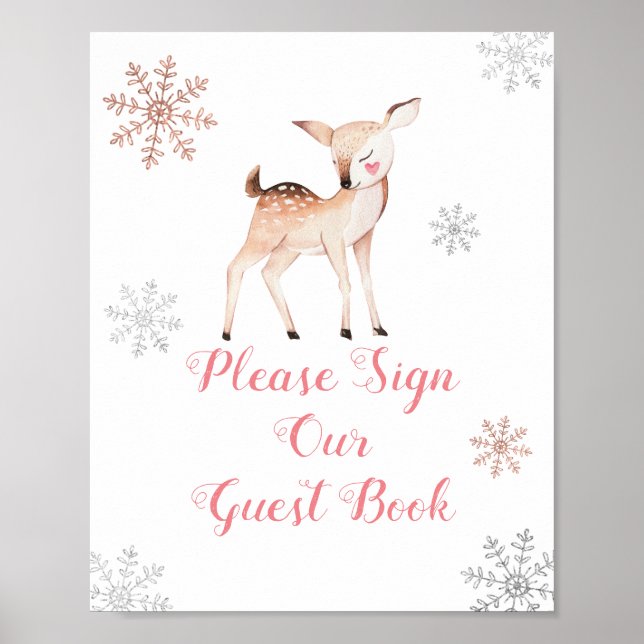 Poster Deer Winter ONEderland Por favor assine nosso conv (Frente)