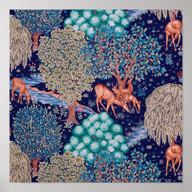 Poster Deers in the Forest, William Morris (Frente)