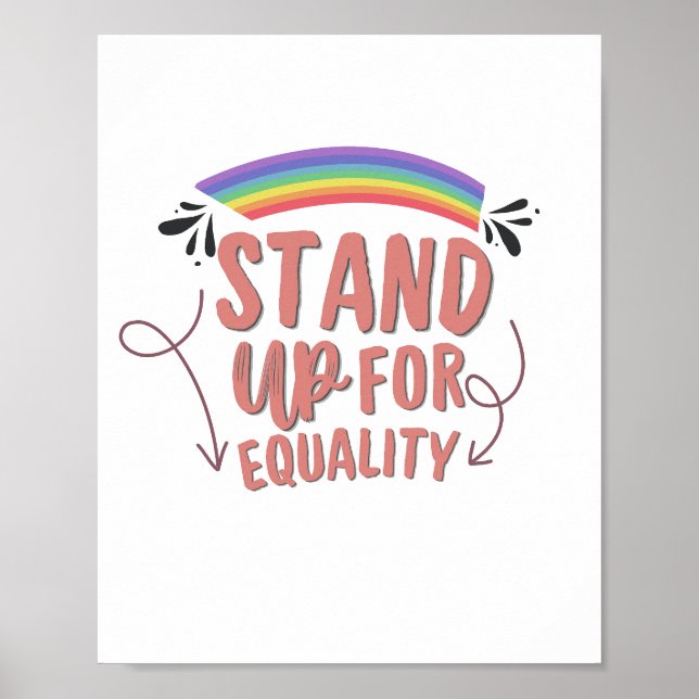Poster Defenda a Igualdade - Arte de Parede Pride Inclusi (Frente)