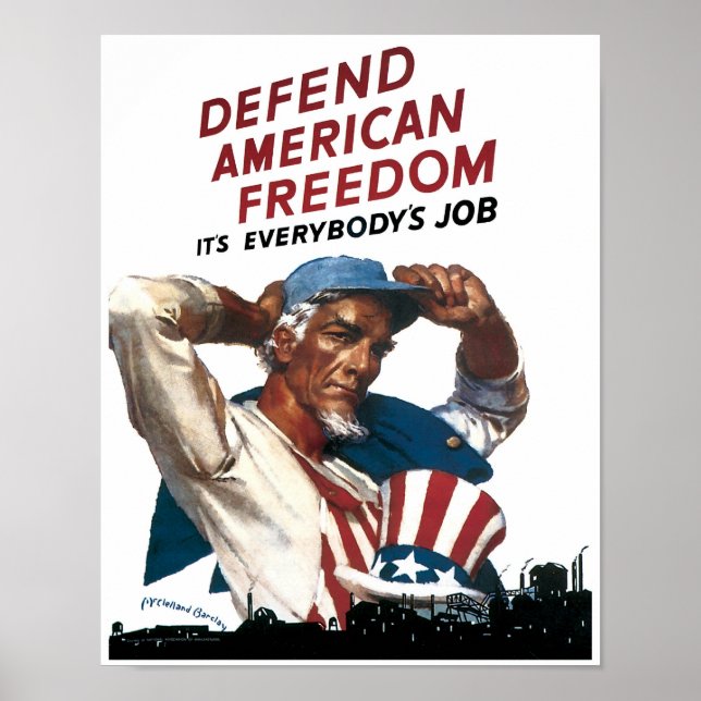 Póster Defenda a liberdade americana (Frente)
