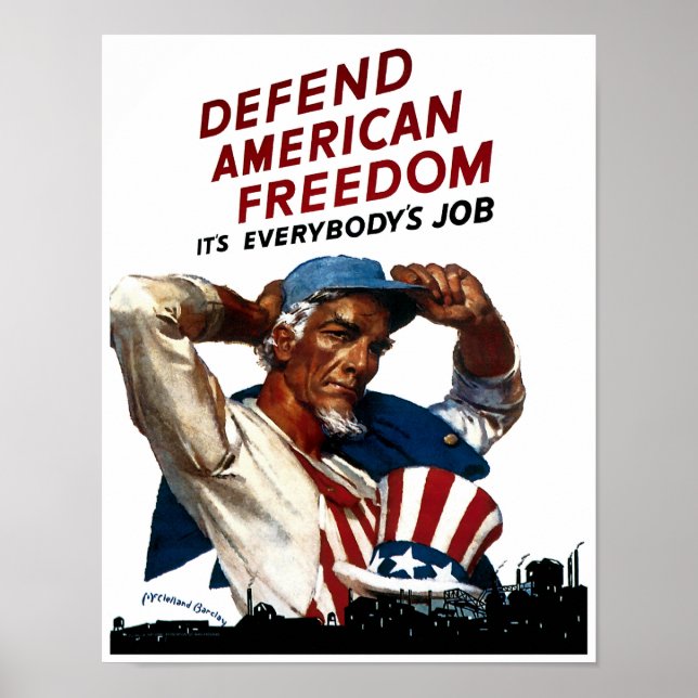 Póster Defenda a liberdade americana (Frente)