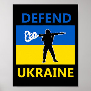Poster Defenda a Ucrânia - Apoie a Ucrânia - Bandeira Rpg