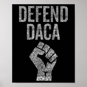 Poster Defenda Daca Com Resistir Punho Gráfico Desgastado