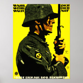Poster Defenda-Se! Proteja-se! Acordar! Alemão