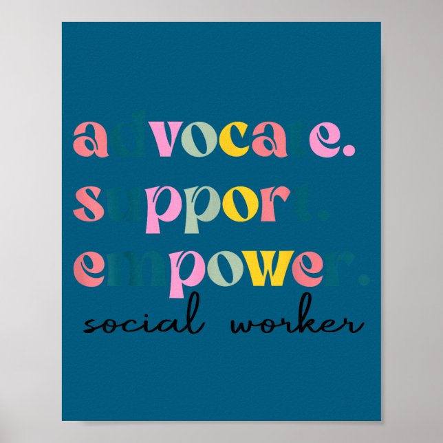 Poster Defensor apoio empoderar trabalhador social fofo (Frente)