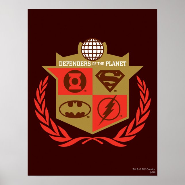 Poster Defensores da Liga da Justiça do Planeta (Frente)