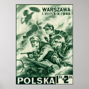 Poster Defensores da WWII de Varsóvia