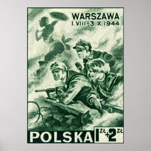 Poster Defensores da WWII de Varsóvia (Frente)