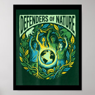Poster defensores do dia da terra amantes da natureza hom