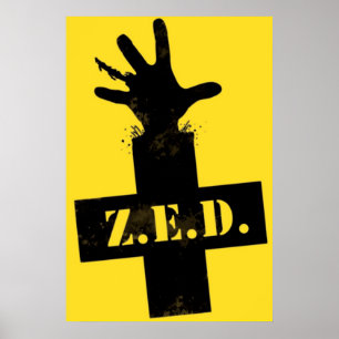 Póster Defesa da emergência do zombi - "ZONA SEGURA "