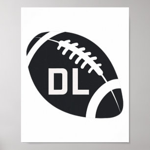 Poster Defesa de Lineman Dl D Line Defensive de Futebol d