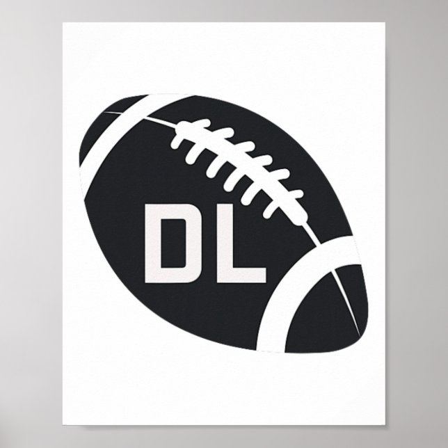 Poster Defesa de Lineman Dl D Line Defensive de Futebol d (Frente)