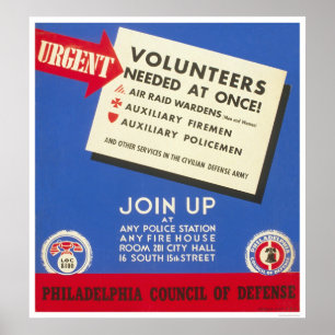 Póster Defesa de Philadelphfia - voluntários necessário