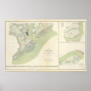 Póster Defesas de Charleston, campo de batalha de Belmont