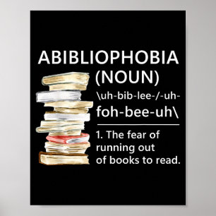 Poster definição de abibliophobia leitura engraçada verme