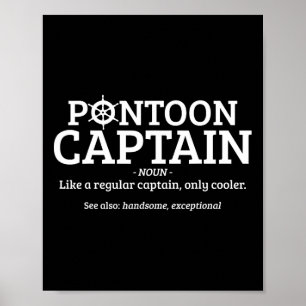 Poster Definição de Capitão de Pontão Engraçado Barco de