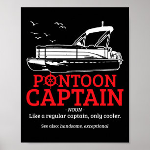 Poster Definição de Capitão de Pontão Engraçado Barco Pon