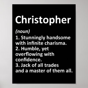 Poster Definição de Christopher Nome Personalizado Engraç