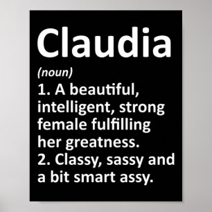 Poster Definição de Claudia Nome Personalizado Natal Dive