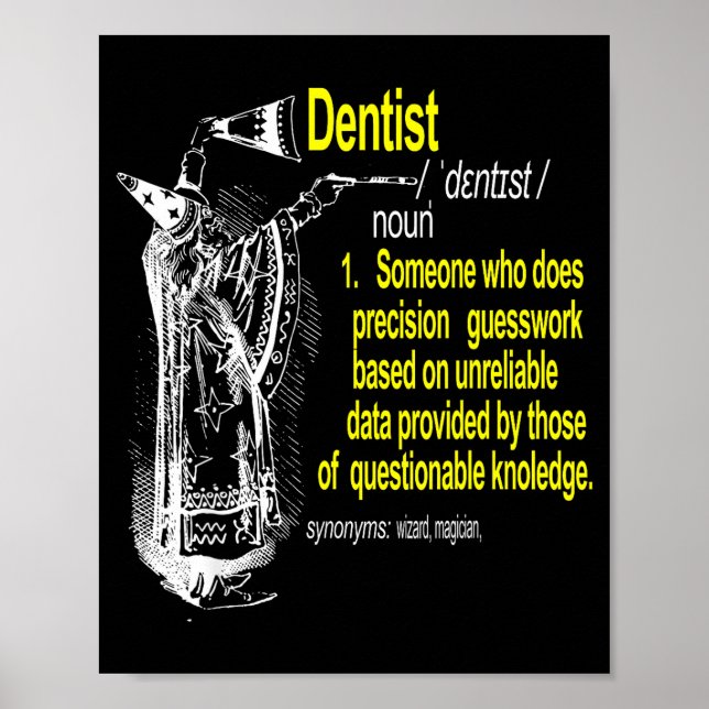 Poster definição de dentista assistente dentário (Frente)