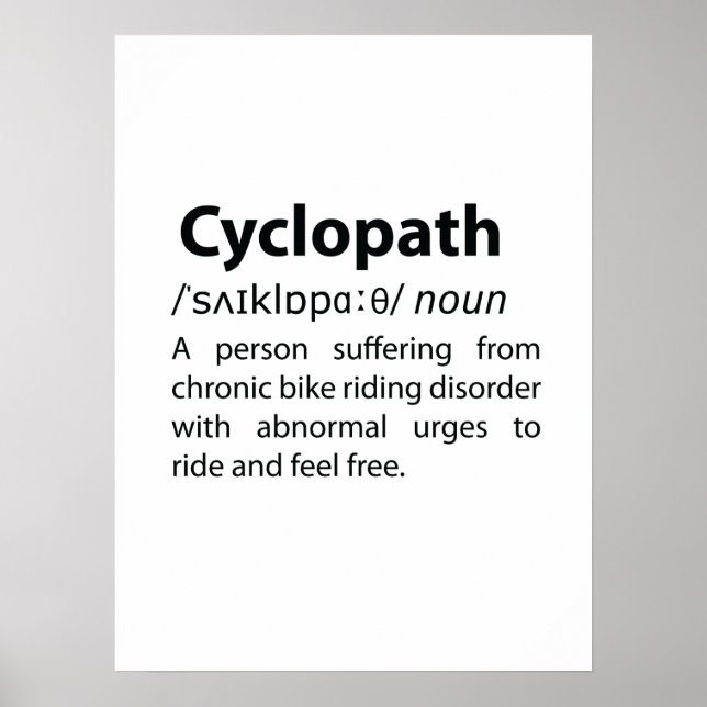 Poster Definição de Dicionário Cyclopath Funny (Frente)