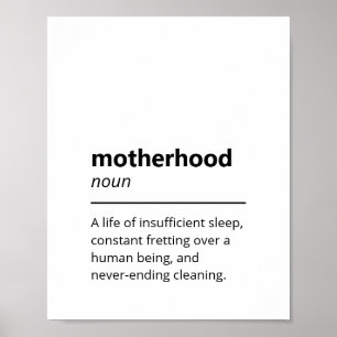 Poster Definição de Dicionário de Motherhood Engraçada
