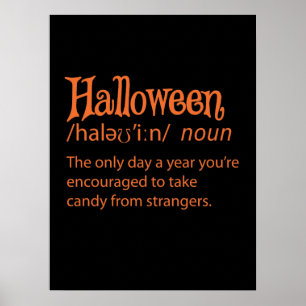 Poster Definição de Dicionário Engraçado do Halloween