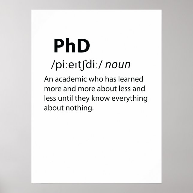 Poster Definição de Dicionário Engraçado PhD (Frente)
