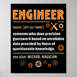 Poster Definição de Engenheiro Engenharias Engraçadas Ciê